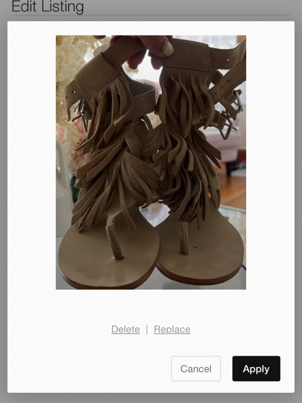 Guess Tan Fringe Sandals